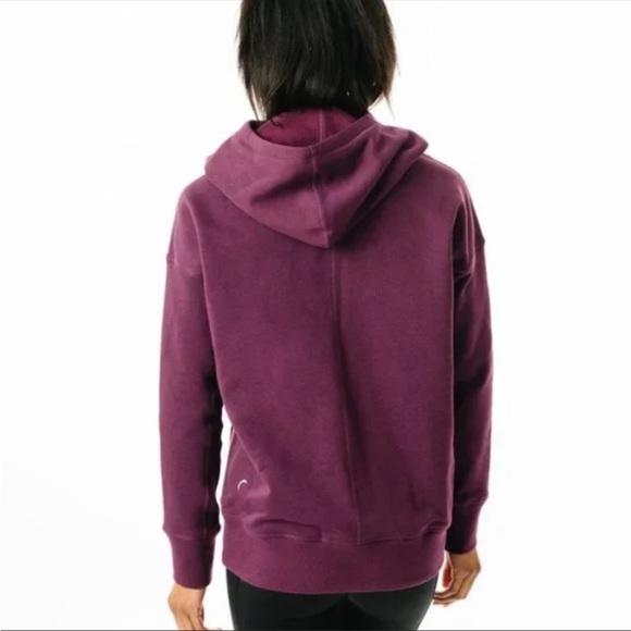 ZYIA Oh So Soft Cowl Neck Hoodie Plum Purple Fleece Lined L - Picture 2 of 8